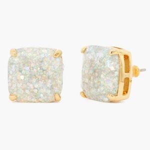 Kate Spade Small Square Studs - Opal Glitter